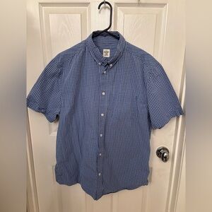 Old Navy Men's Blue Gingham Button Down Shirt Size Large